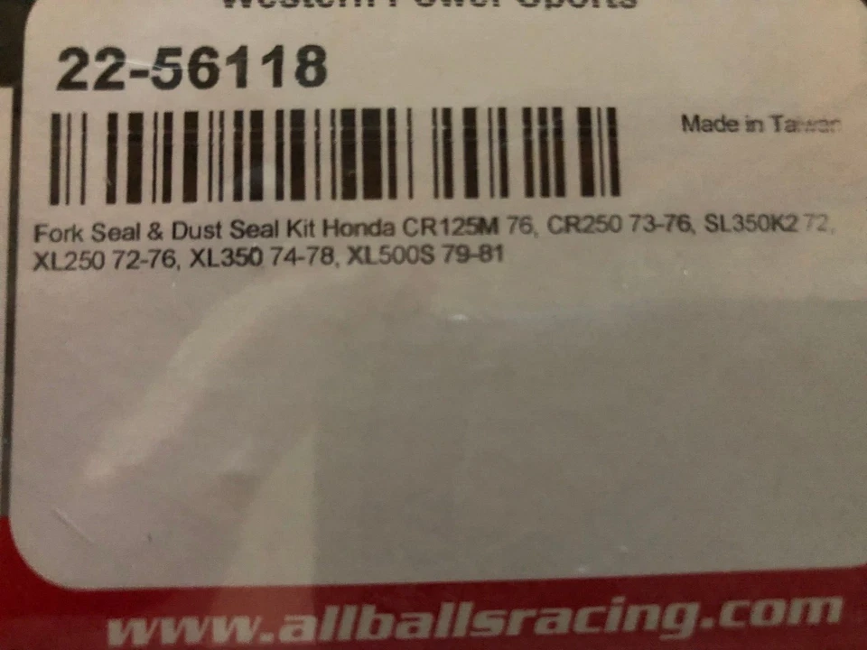 Cubiertas antipolvo horquilla Honda 22-56118 botas y sellos 74 MR250 CR250M MT250 CR250 XL250  Foto 2 de 3