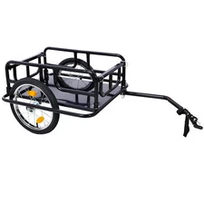 Collapsible Cargo Trailer with Bike Hitch with 16 in Wheels and Reflectors