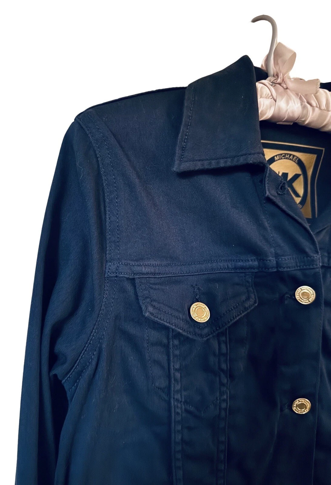 Michael Kors MK Giacca Abito Donna Piccola Elastica Blu Scuro Adattata Tagliata