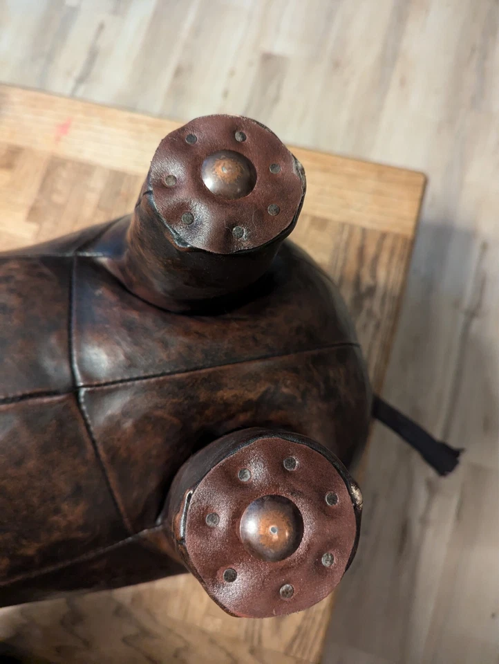 🦏 Otomana Dimitri Omersa Cuero Rinoceronte - 43" Talla Grande - Años 60 De Colección Foto 3 de 4