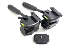 2 PAN - TILT TRIPOD HEADS WITH BUILT-IN BUBBLE LEVEL AND 1 QUICK RELEASE PLATE