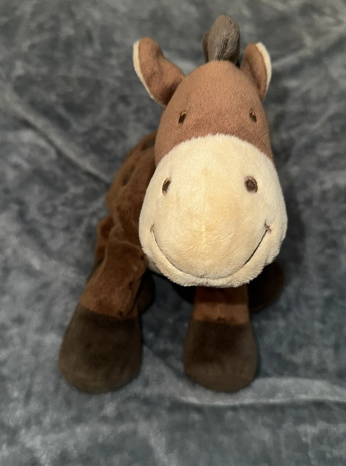 Koala Baby Plush Brown Horse Soft Pony Stuffed Toy Bell Rattle - Image 2 of 4