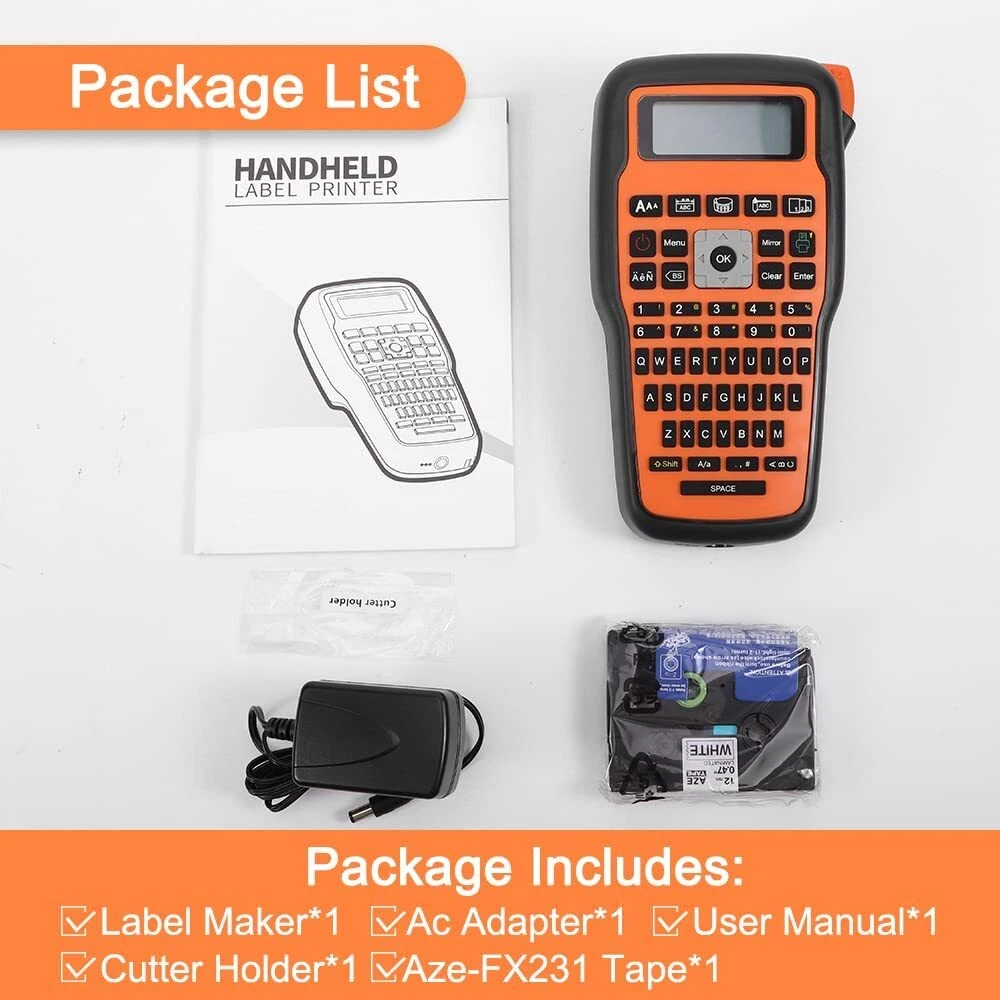 Portable E1000 Handheld Label Maker Machine with P-Touch TZe-231 Tape