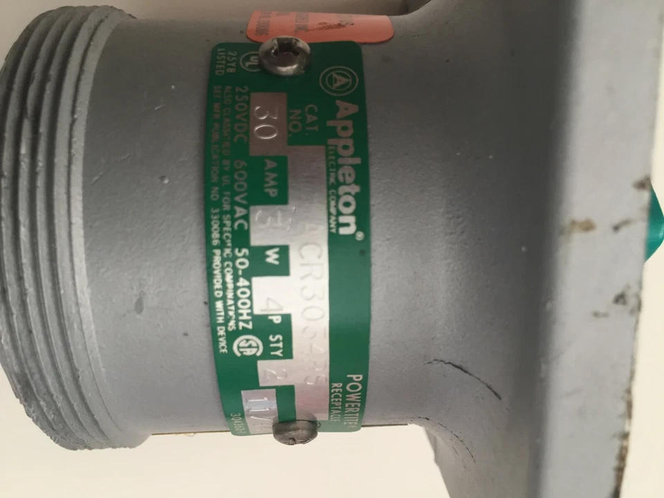 Appleton ACR3034RS Powertite Receptacle Aluminum 30A 3W 4P STY 2 - Image 2 of 4