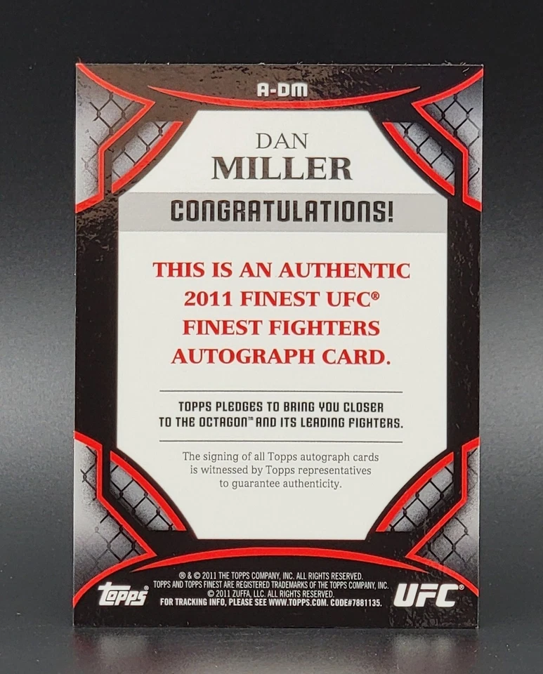 2011 Topps Finest UFC Autographs #A-DM Dan Miller - Image 2 of 2