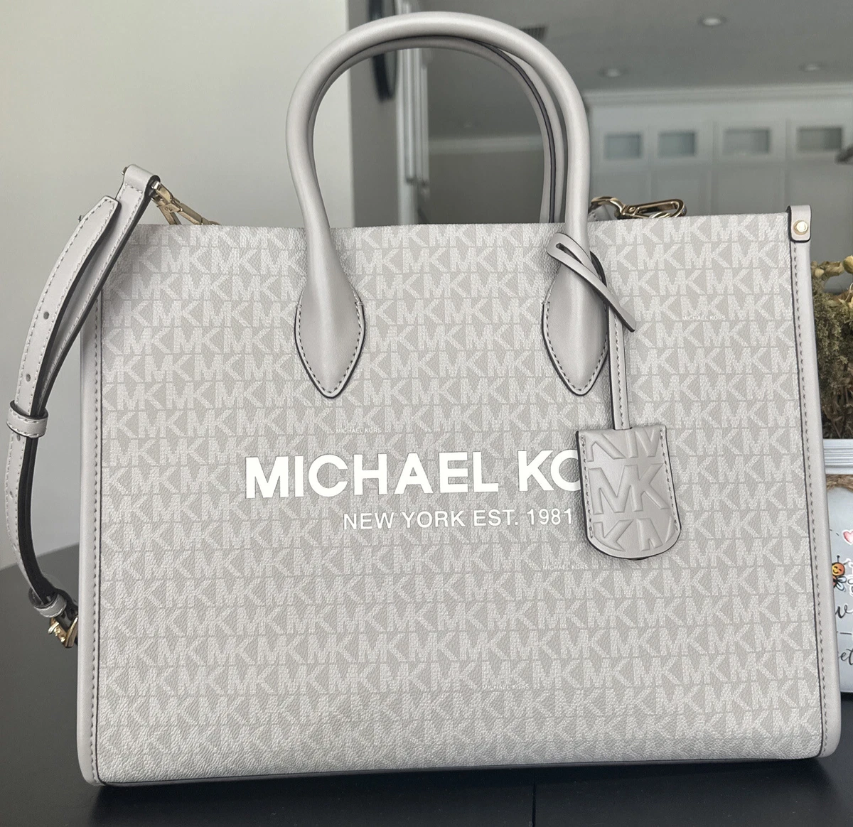  Michael Kors Mirella East West Medium Tote Pearl Grey