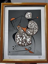 Manuel Felguerez, signed, 7/100, VII watermark, Serigraph, framed 9.75" x 12.25"