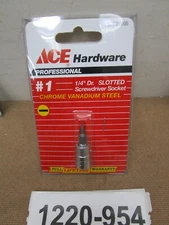 Ace Hardware 1/4" Drive Slotted Screw Driver Socket Lot of 50 Packs of 1 New