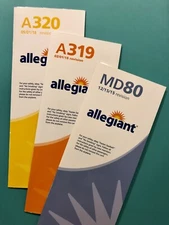 3 ALLEGIANT AIRLINES SAFETY CARDS SET