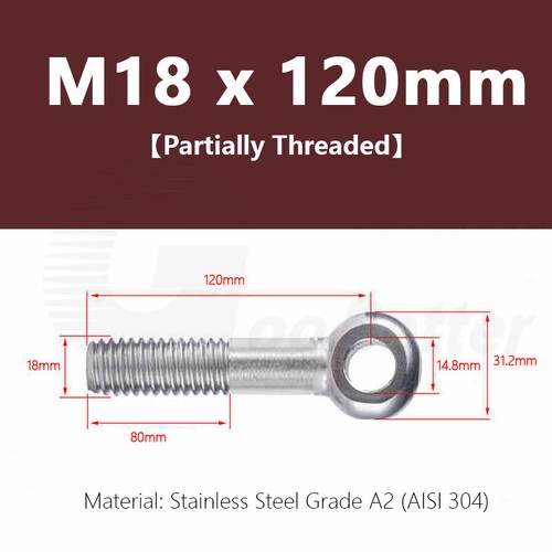 Forged Eye Bolt M5 - M24 Catenary Wire Hanging Screws DIN 444 Stainless Steel A2 - Picture 116 of 152