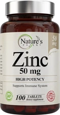 Zinc 50mg High Potency Supplement - Immune Support System from Natural Zinc O...