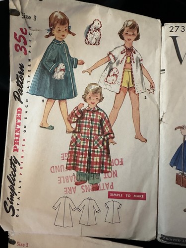 LOT 8 VTG SEWING PATTERNS Children 1950's GIRLS Vogue & Simplicity Sz 2,3, 5 - Picture 5 of 9
