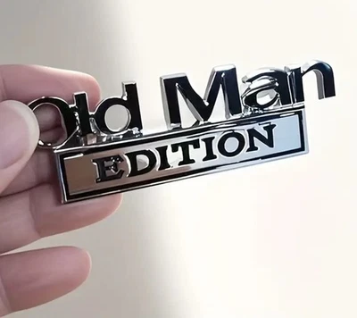 STICKERSTOREUK 3D CHROME OLD MAN EDITION Car Badge Emblem Self Adhesive Sticker Logo Bike Decal