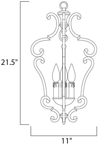 Maxim Richmond 11" Wide Umber Finish 3-Light Scroll Pendant Chandelier - Picture 3 of 3