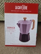 La Cafetiere Venice Espresso Maker 6-Cup with Wood Handle Purple