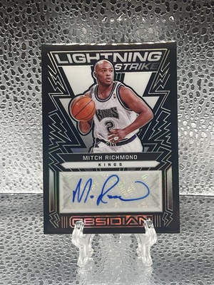 #ad 2021 22 Obsidian Lightning Strike Signatures 99 Mitch Richmond Auto HOF $19.95