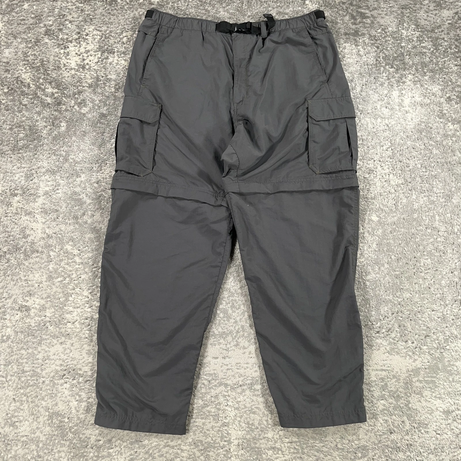 REI Convertible Pants Mens XL Grey Nylon Cargo Hiking Zip Off UPF 50 Outdoor