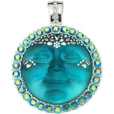Kirks Folly Grand Duchess Teal 35mm Seaview Moon Foldover Pendant ST
