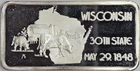 Vintage 1oz .999 Silver Proof Wisconsin State Bar