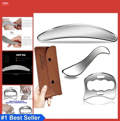 Stainless Steel Muscle Scraper Tools Set 3 Piece Gua Sha Massage Scraping Tool