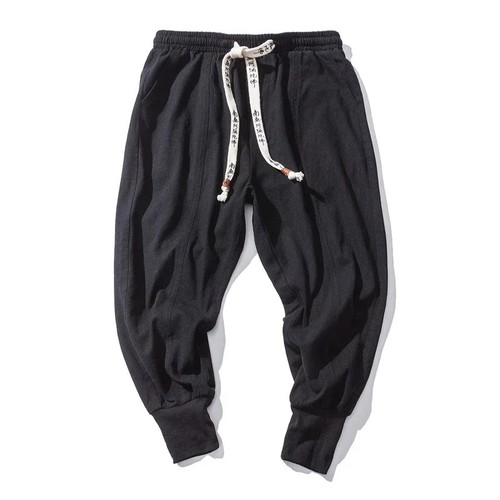 Cotton Linen Harem Pants Men Streetwear Joggers New Baggy - Picture 20 of 27