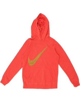 Nike Mädchen Grafik Hoodie Pullover 12-13 Jahre Large rot Baumwolle BQ14