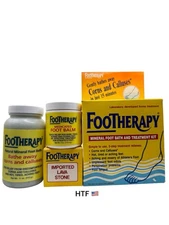 Footherapy Mineral Foot Bath 3 STEP TREATMENT KIT New NOS Stone Balm 11oz Bath