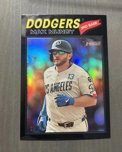 2026 TOPPS HERITAGE BASEBALL MAX MUNCY #158 CHROME BLACK REFRACTOR /77 DODGERS