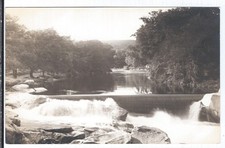 Falls on Sandy River at Phillips, Maine Old Real Photo Postcard