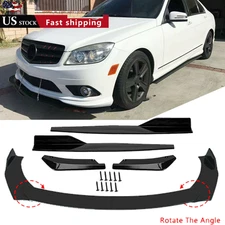 For Mercedes-Benz Front Bumper Lip Chin Spoiler Body Kit Splitter Side Skirt
