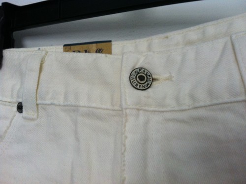 Ralph Lauren Girls Shorts~Off White Denim~Flat Front~Side Lace Inset~Sz 14~NWT - Picture 3 of 7