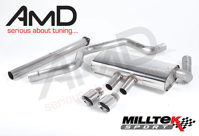 Milltek Focus ST250 Exhaust Cat Back Stainless System Resonated Quieter Black EC Milltek Focus ST250 Exhaust Cat Back Stainless System Resonated Quieter Black EC