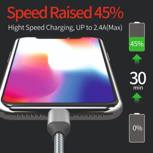 LIT Câble de Charge Résistant pour iPhone Chargeur Apple USB 12 13 14 Pro NeufP - Photo 6/22