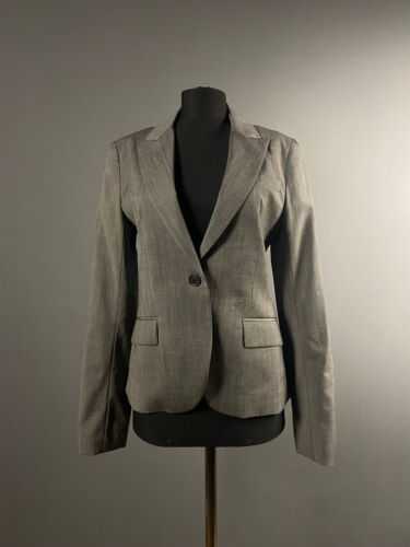 Theory Womens Gray Lightweight Stretch Wool Blazer Jacket Coat GB 8 US 6 S 36