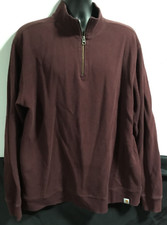 Carhartt Men's Maroon 1/4 Zip L/S Pullover Collared Sweatshirt 100007 614 - XL