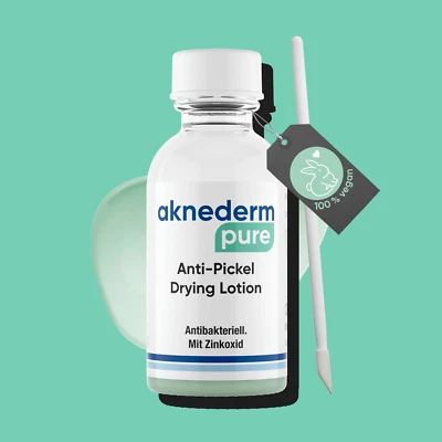AKNEDERM Anti-Pickel Drying Lotion 30ml Zinkoxid & AHA, Aknebehandlung, Parfümfrei, Vegan