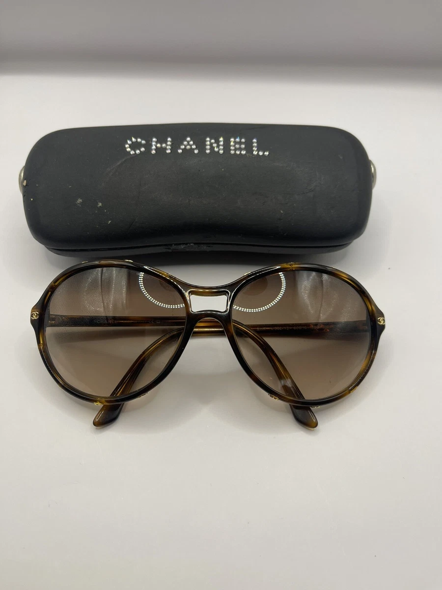 AUTHENTHIC CHANEL Sunglasses Round 5117 Brown Gold CC OCCHIALI and CASE