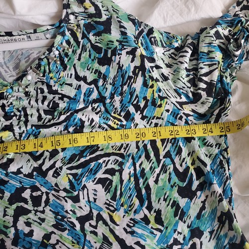 Sag Harbor Woman's Plus Sz 2X Embellished Multicolor Top Stretchy 3/4 Sleeves - Picture 8 of 9