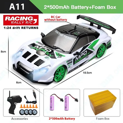 Coche de radiocontrol 1:24 2.4G 4x4 control remoto coche de deriva juguetes profesionales de carreras para niños - Imagen 18 de 37