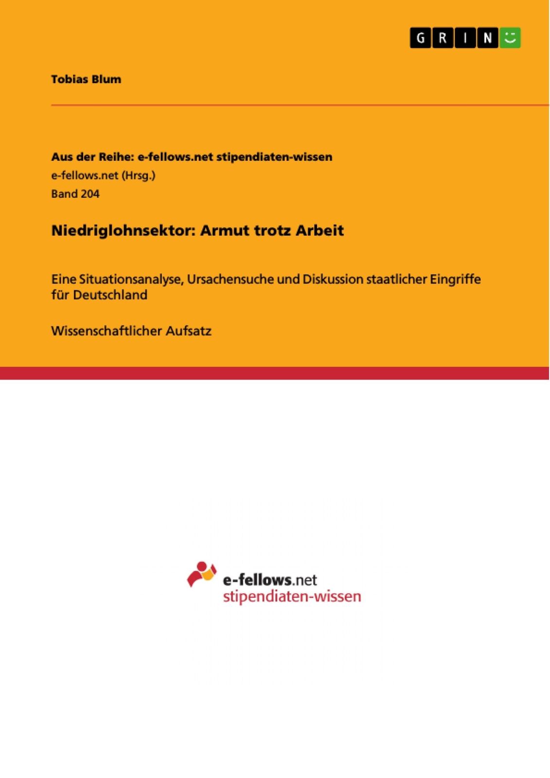 Thumbnail - Niedriglohnsektor: Armut Trotz Arbeit | Buch | 9783640998944