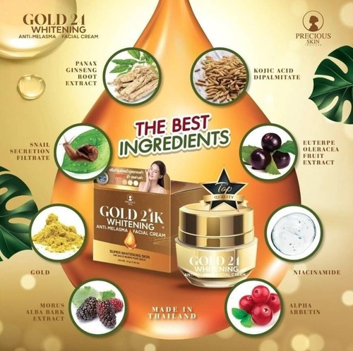 Gold 24K Precious Skin Anti Melasma Anti Acne Freckle Whitening Facial Cream 15g - Picture 2 of 7
