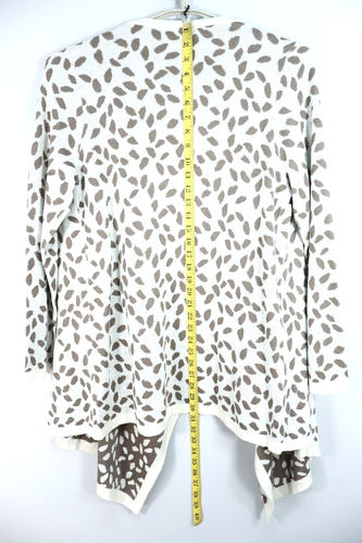 NEW LIZ CLAIBORNE Women's Cotton Cardigan Sweater Asymmetrical Animal Size L - Picture 9 of 14