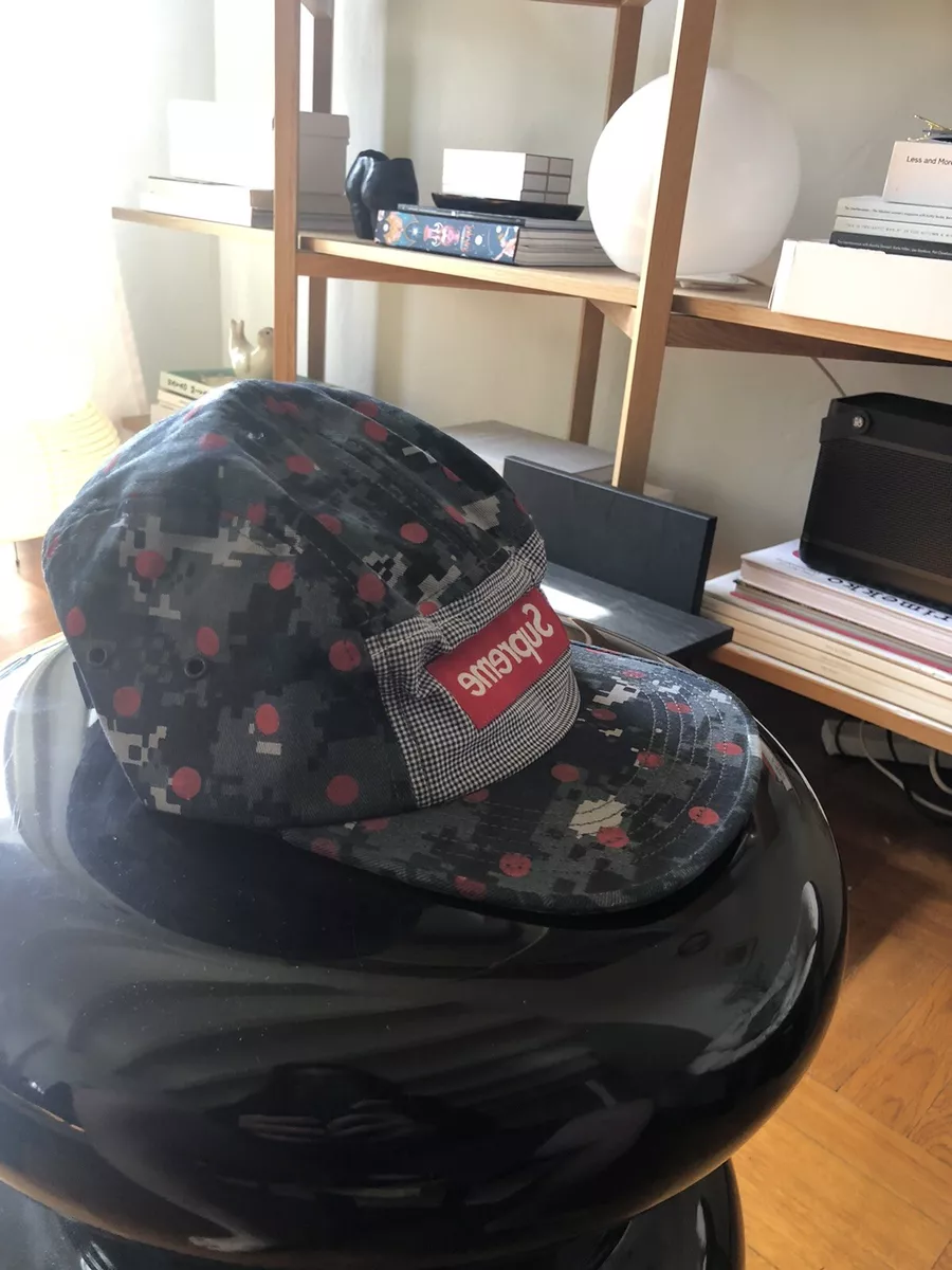 Supreme X CDG 5 Panel Camp Cap USA hat comme de garcon Digi Camo Polka Dot