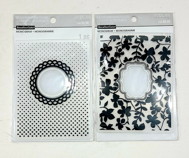 NEW Set Of 2 Monogram Die Cut Embossing Folders By Recollections eBay