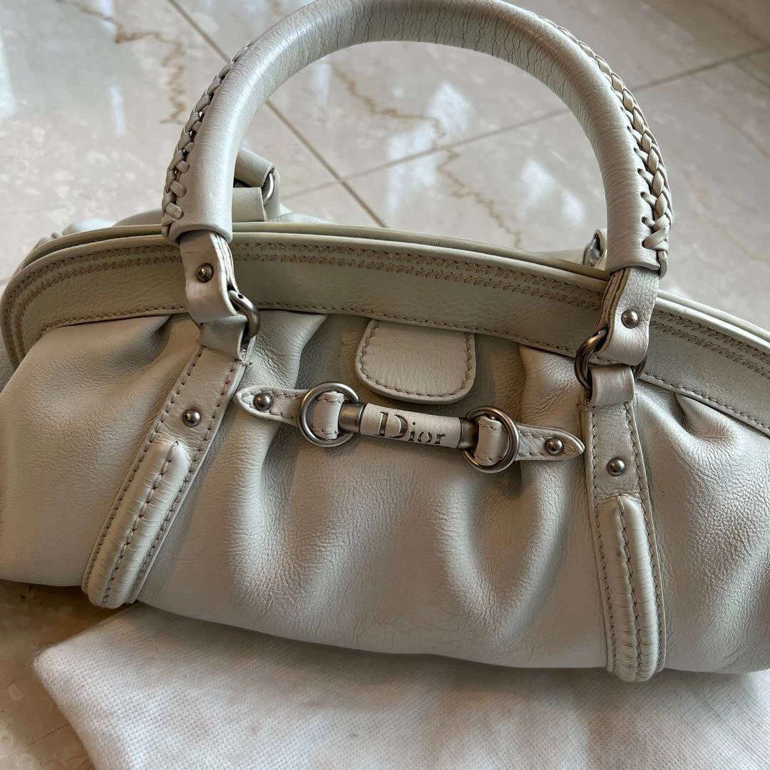 DIOR sac vintage cuir cassé élégant sac à main mignon occasion 202503M