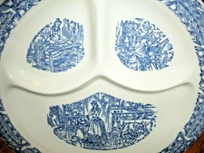 Grill Plate,Universal Potteries,Blue White Colonial Kitchen,UNI13,Empress Ivory