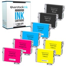 8-Pack Compatible OSI Epson 69 Black Color Ink for Stylus NX510 WorkForce 500