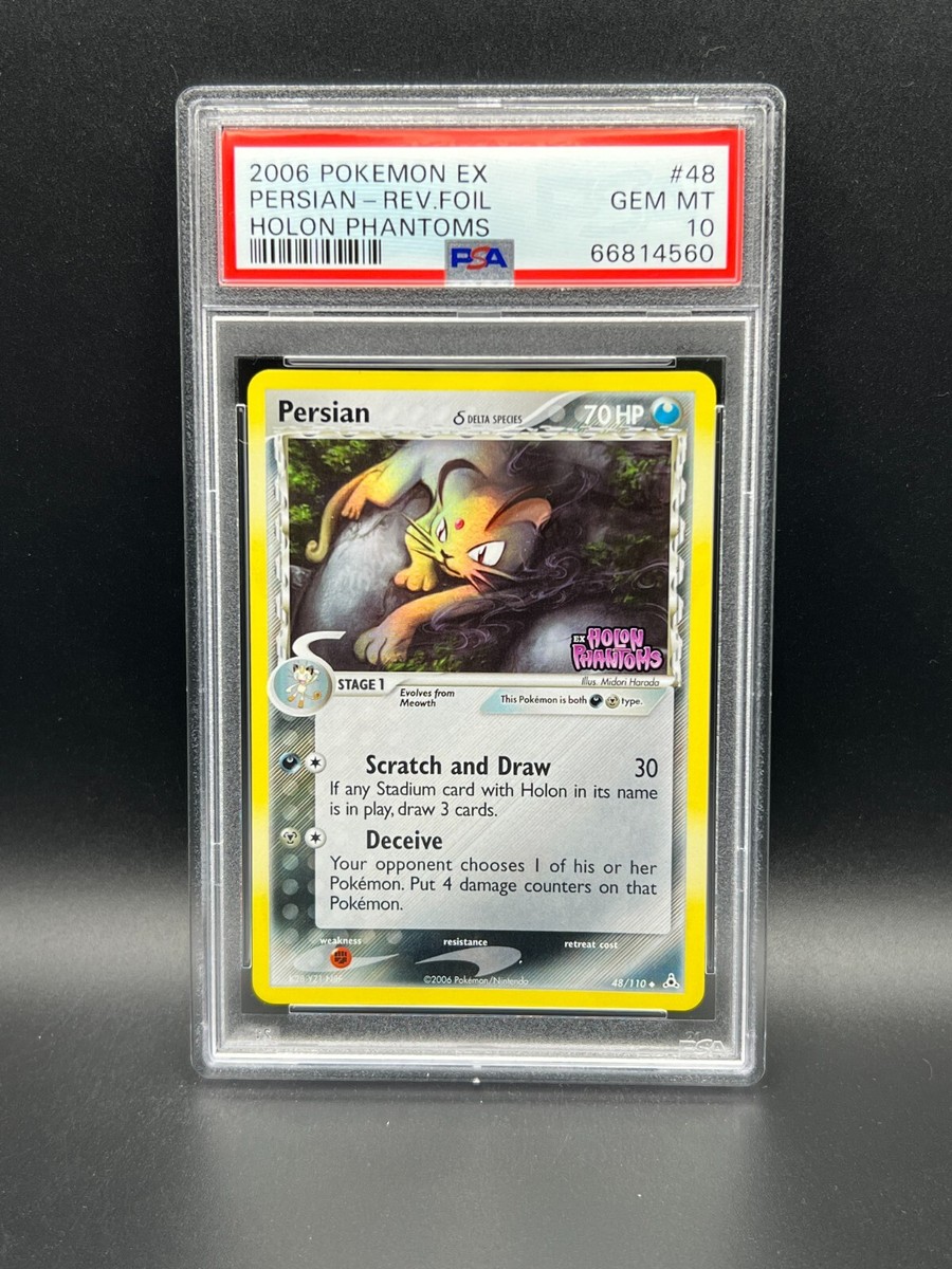 Pokemon PSA 10 GEM MT Persian 48/110 EX Holon Phantoms Pokemon PSA 10 GEM MT Persian 48/110 EX Holon Phantoms