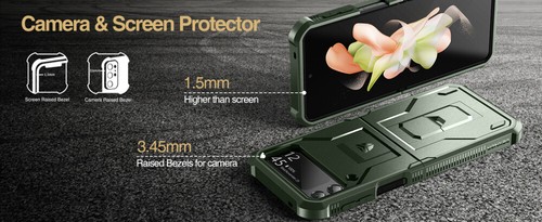 Dexnor for Samsung Galaxy Z Flip 4 Case Heavy Duty Rugged Cover with Kickstand - 第 40/60 張圖片