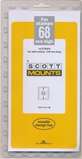 Prinz Scott Stamp Mount 68/240 mm - CLEAR - Pack of 10 (68x240 68mm) STRIP  941